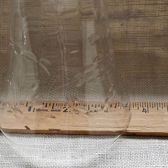 Depression Glass Cut Floral Ice Tea Glasses 5" lightweight optic fine crystal (4 - Picture 8 of 8